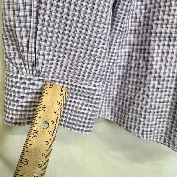 Brooks Brothers Regent Shirt Mens 15 1/5-34 Purple Plaid Button Down Non Iron - Picture 2 of 10